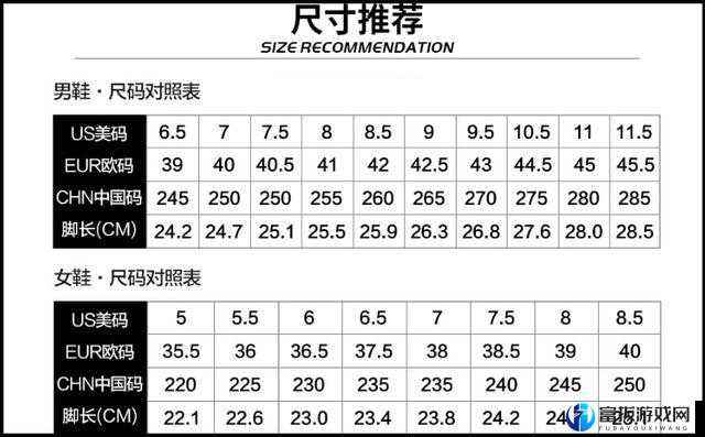 欧洲尺码 EU44N：适合脚长 29.5cm 的男性